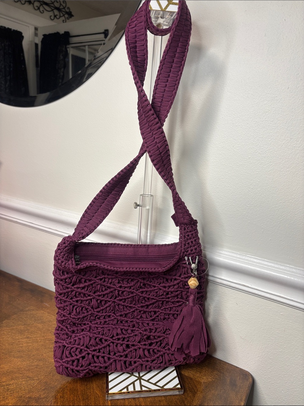 The SAK Carlisle handwoven plum crossbody bag- NEW (NWT) - Picture 3 of 14
